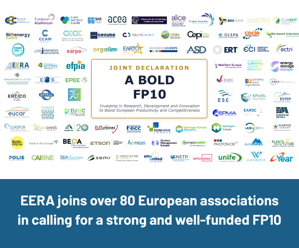 EERA joins over 80 European associations in calling for a strong and well-funded FP10